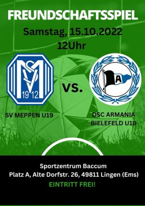 U19 SV Meppen vs. DSC Armina Bielefeld in Baccum 3:2